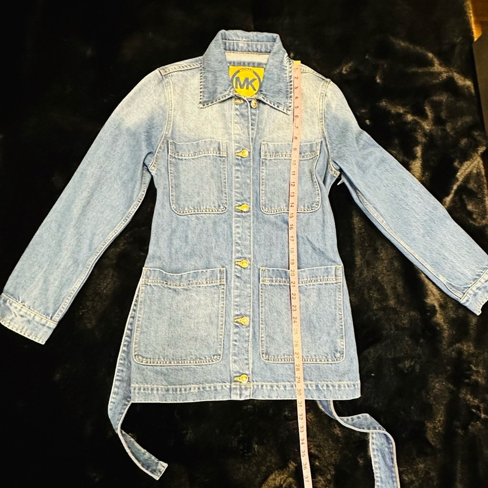 Michael Kors Denim Utility Jacket w/ Belt – Size M – New With Tags - Picture 3 of 10